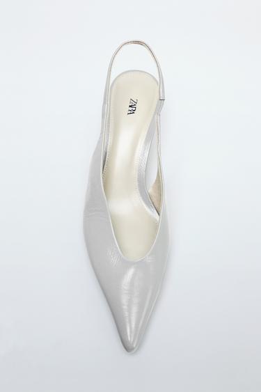 ZAPATO TACÓN KITTEN PIEL - Gris Claro de Zara