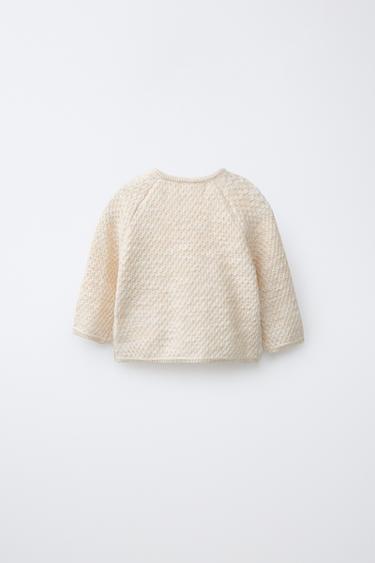 PULL EN MAILLE TEXTURÉE - Beige clair de Zara - Image 1