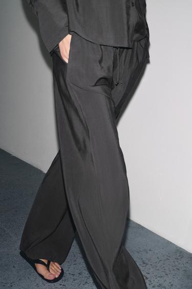 PANTALON FLUIDE ZW COLLECTION - Plomb de Zara - Image 3