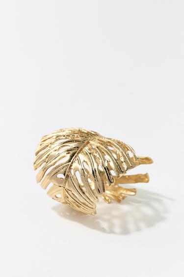 Zara LEAF CUFF BRACELET - Golden