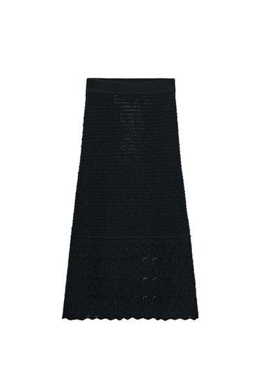 POINTELLE KNIT MAXI SKIRT - Black by Zara