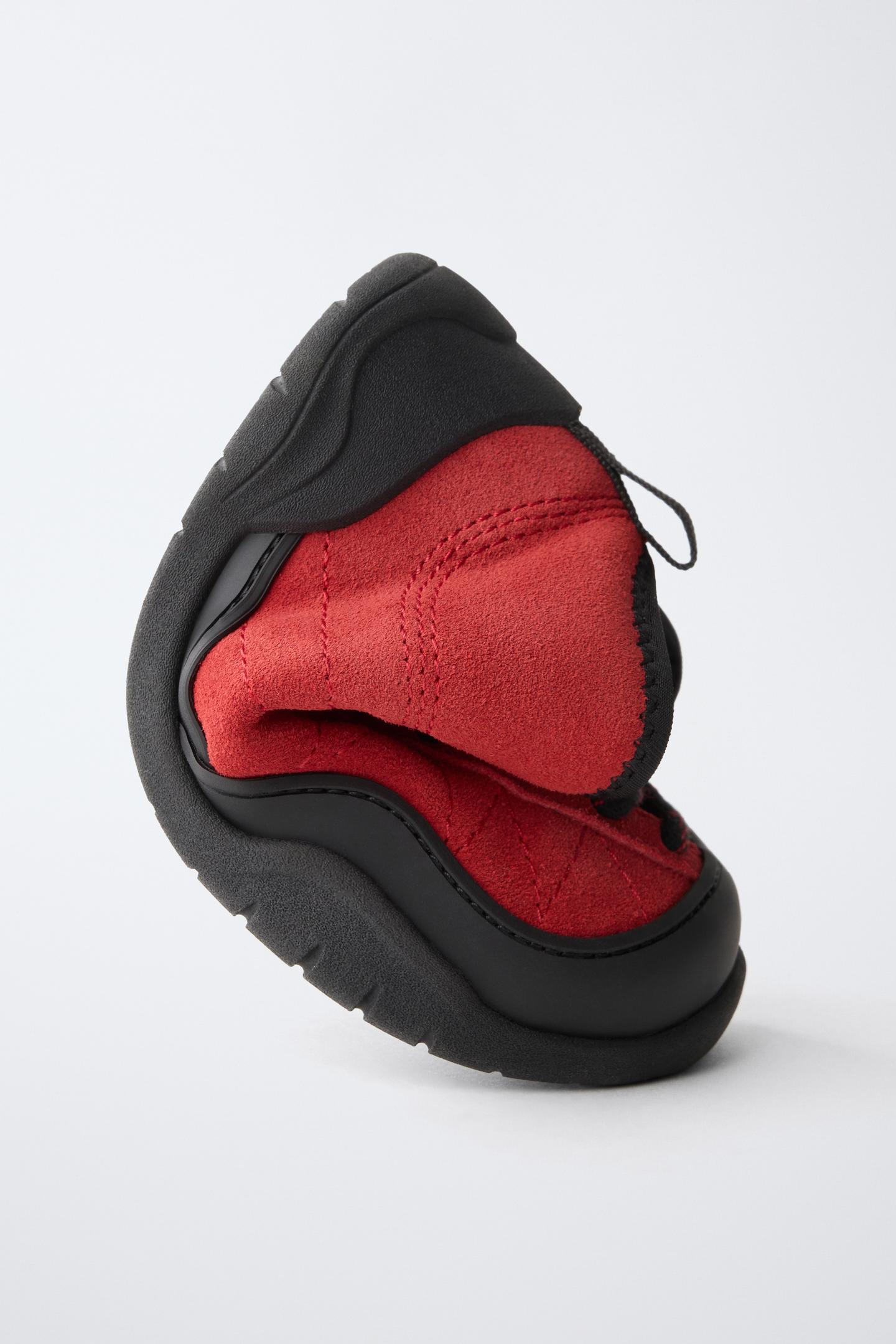 Детские кроссовки Zara Contrast Sneaker, цвет: Красный — фото 3
