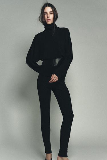 KNIT BATWING SLEEVE JUMPER - Black by Zara