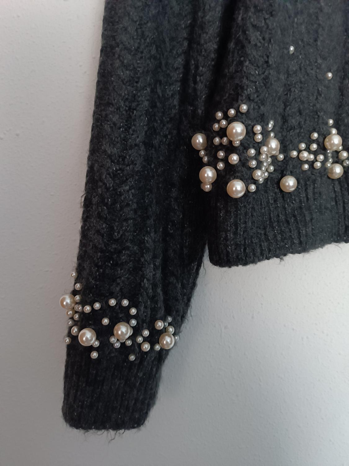 KNIT CARDIGAN WITH FAUX PEARLS - Image 6