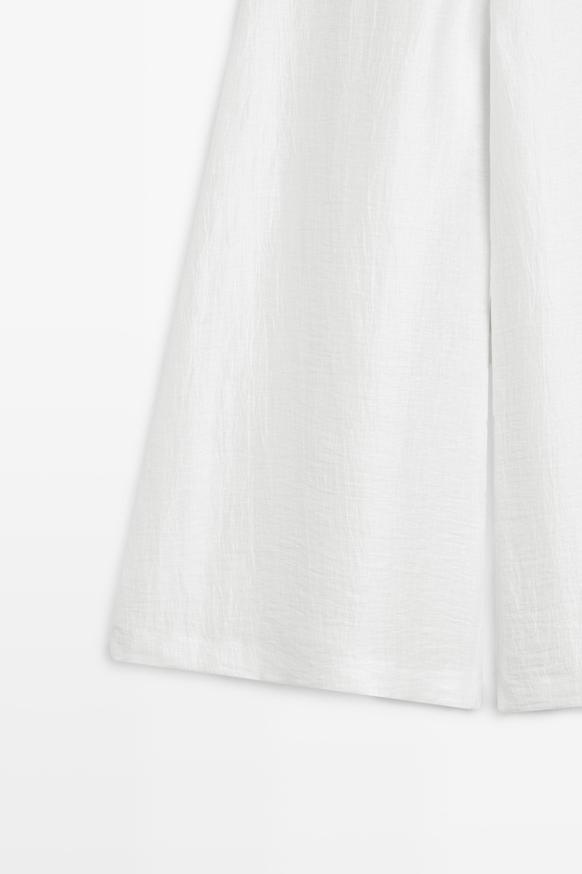 Linen blend palazzo trousers