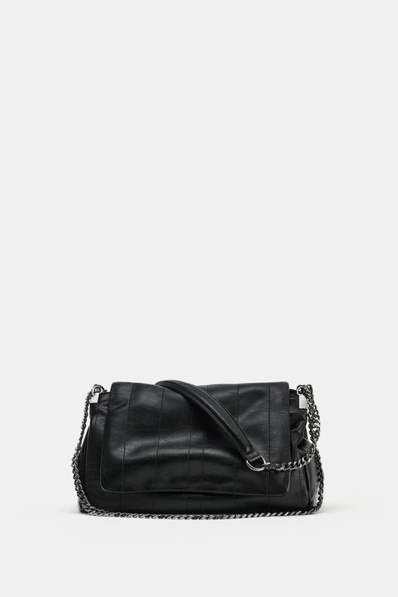 BOLSO BANDOLERA CADENA METÁLICA - Negro de Zara - Imagen 0