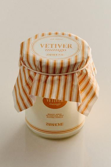 (130 G) VETIVER MANGO SCENTED CANDLE - Orange by Zara