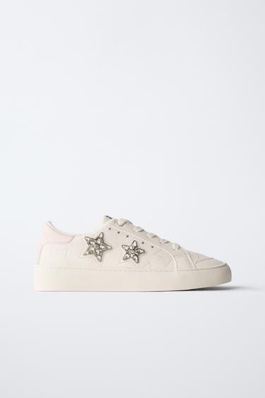 Zara STAR SNEAKERS - White