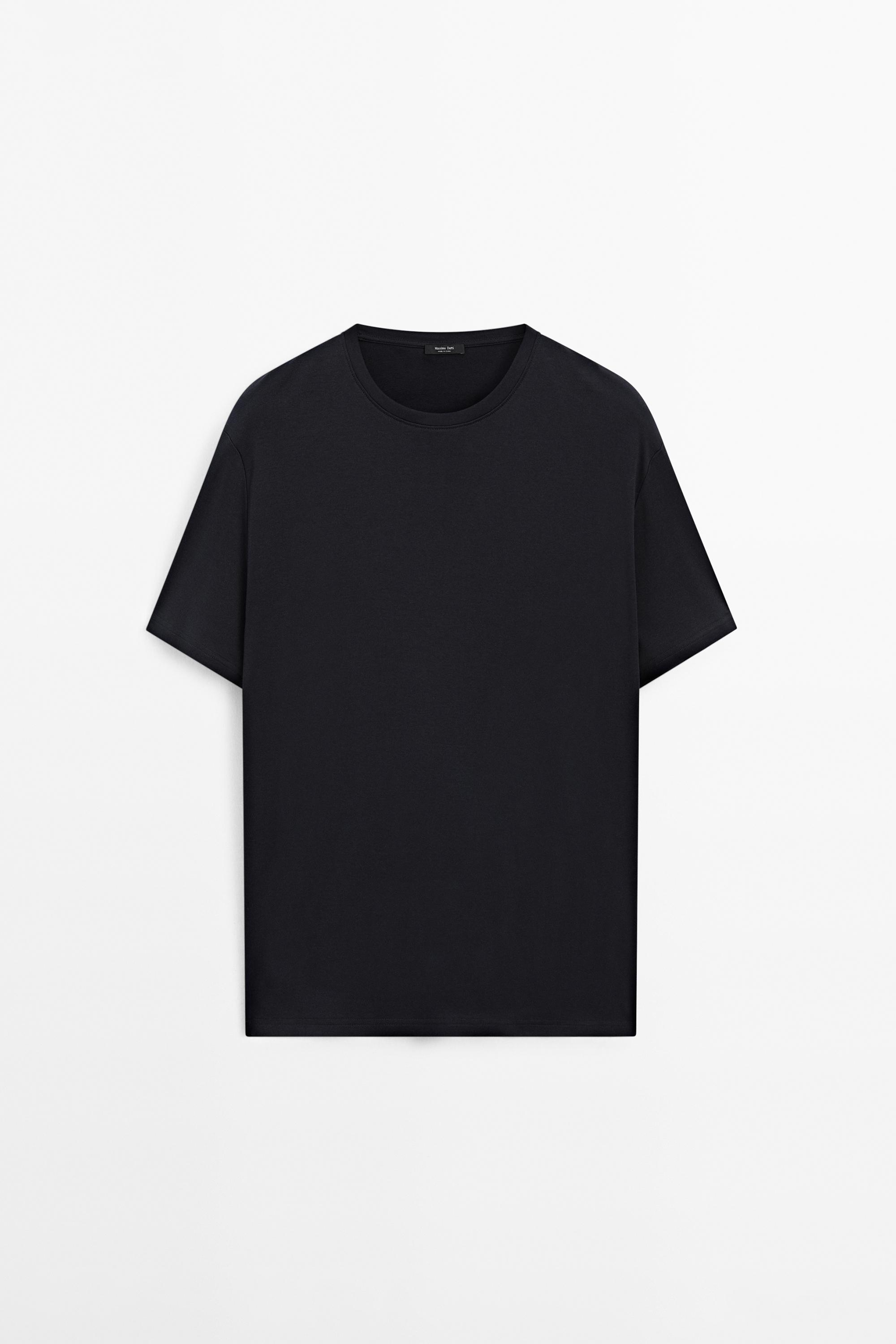 100% mercerised cotton T-shirt — Navy blue