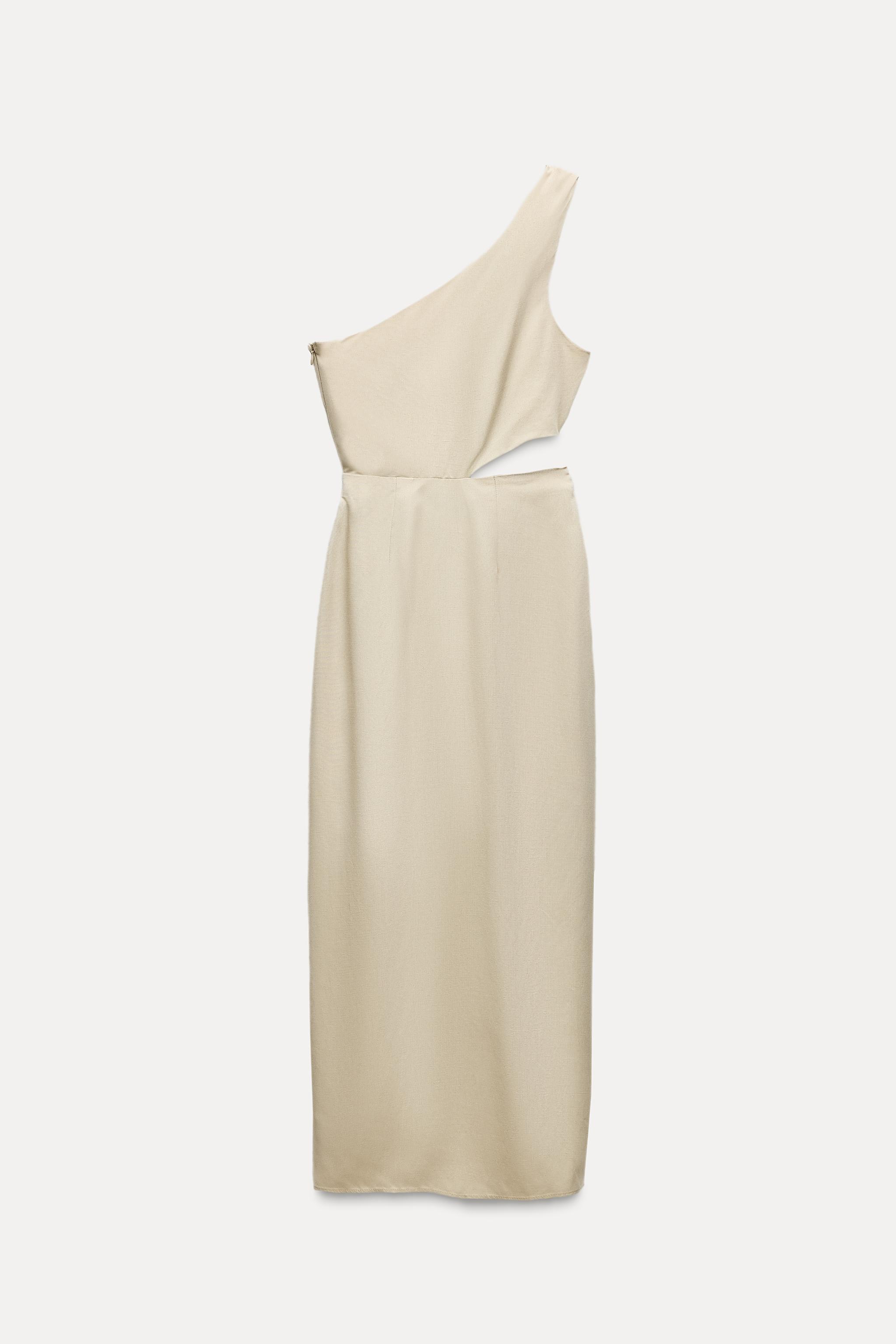 ROBE MI-LONGUE AJOURÉE - Beige clair | ZARA France