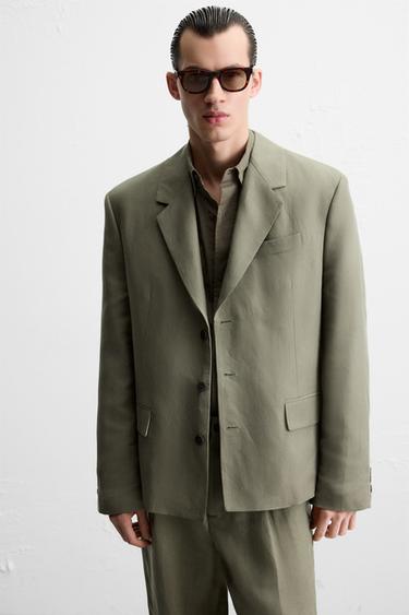 LYOCELL-LINEN SUIT BLAZER - Mink by Zara - Image 4