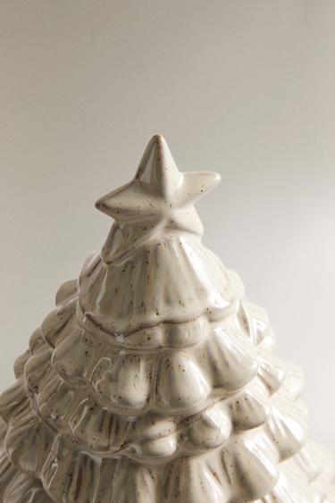 STONEWARE CHRISTMAS TREE JAR - Cream by Zara - Image 3