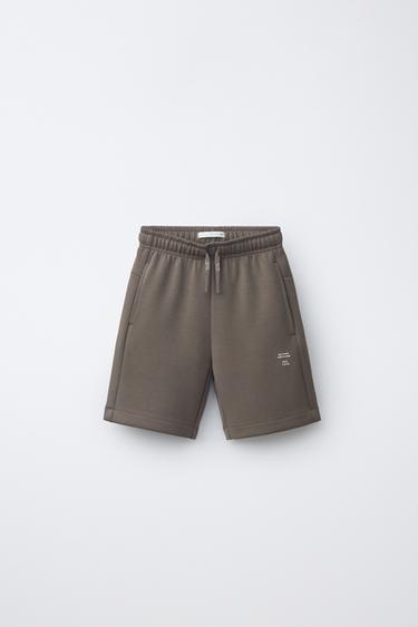 BERMUDA TEXTO SPORTY - Marrón de Zara