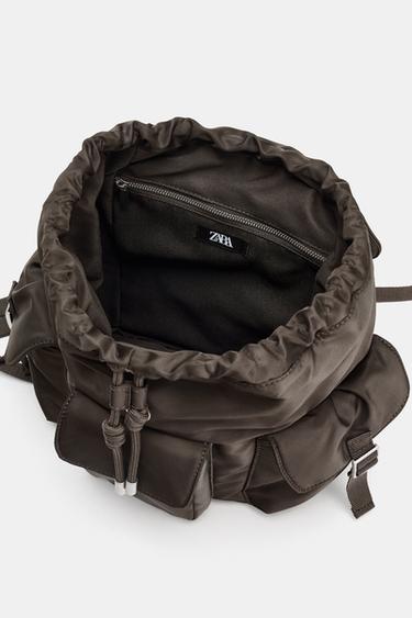 SAC À DOS À SANGLES - Marron chocolat de Zara - Image 5