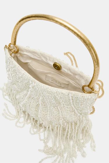 APPLIQUÉ HANDBAG - Ecru by Zara - Image 3