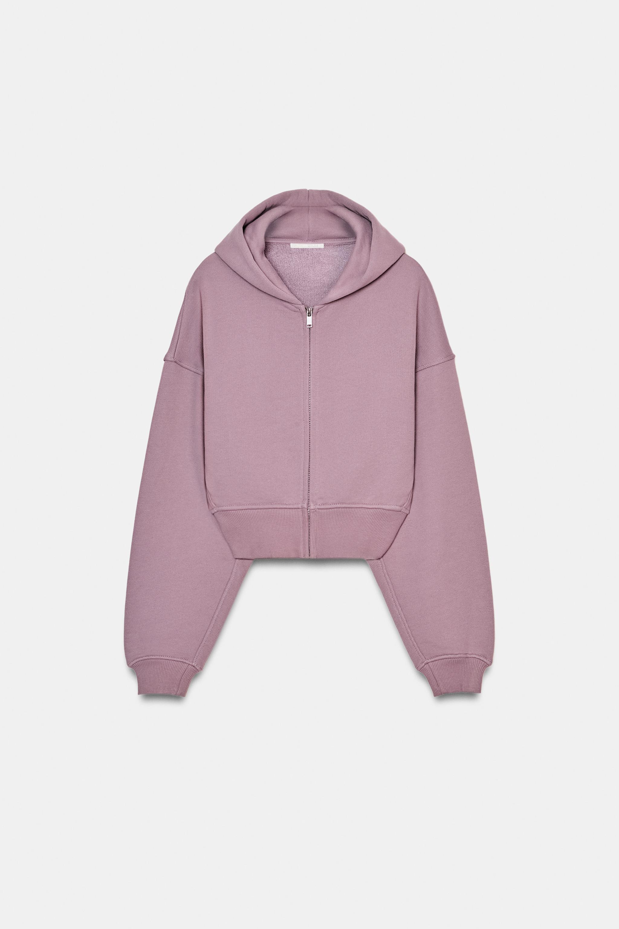 CROPPED HOODIE SWEATSHIRT - Chalk pink | ZARA Canada