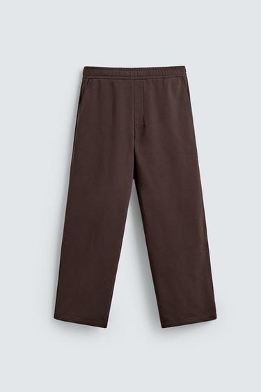 RELAXED FIT JOGGER TROUSERS - Brown by Zara