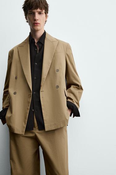 LIMITED EDITION DOUBLE-BREASTED BLAZER - camel by Zara - Image 5