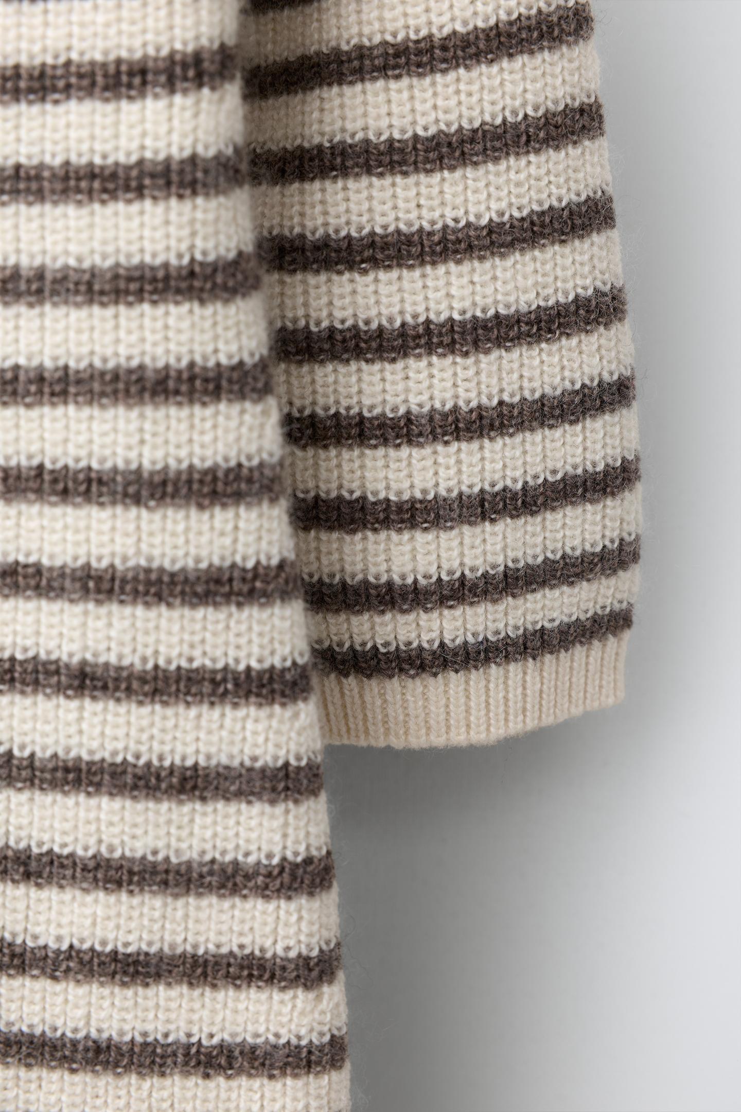 Детский комбинезон Zara Striped Knit with Wool and Cashmere, цвет: Светлый бежевый — фото 5