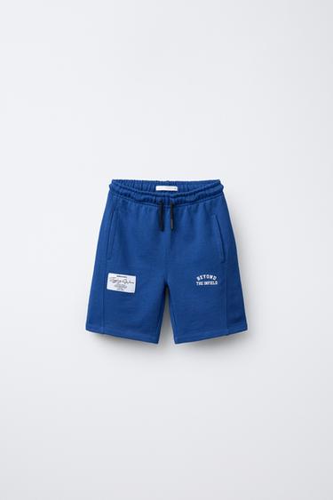LABEL JOGGING BERMUDA SHORTS - Bluish by Zara