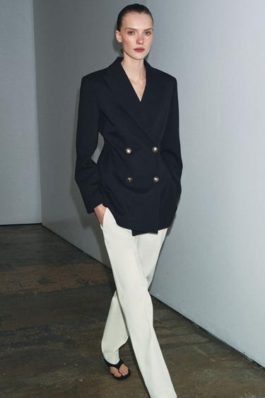 ZW COLLECTION STRAIGHT CHINO TROUSERS - Ecru by Zara