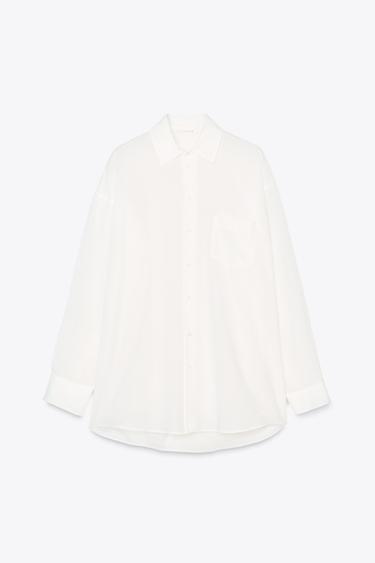 CAMISA OVERSIZE ZW COLLECTION - Blanco de Zara