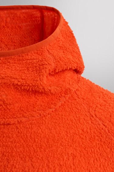 SWEAT POLAIRE SKI TEXTURÉ À CAPUCHE - Orange de Zara - Image 7