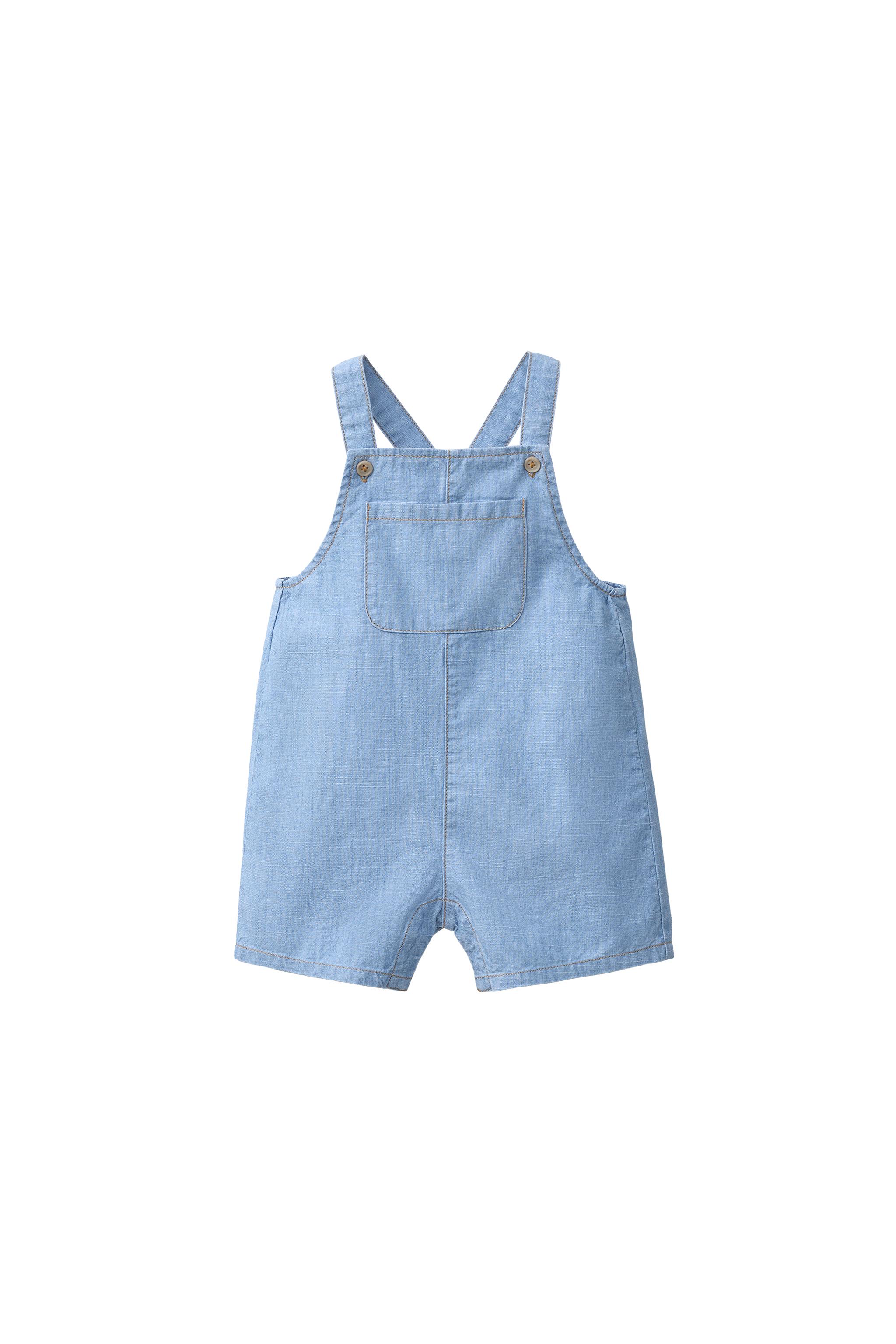 ショート丈デニムオーバーオール - ミディアムブルー | ZARA Japan / 日本