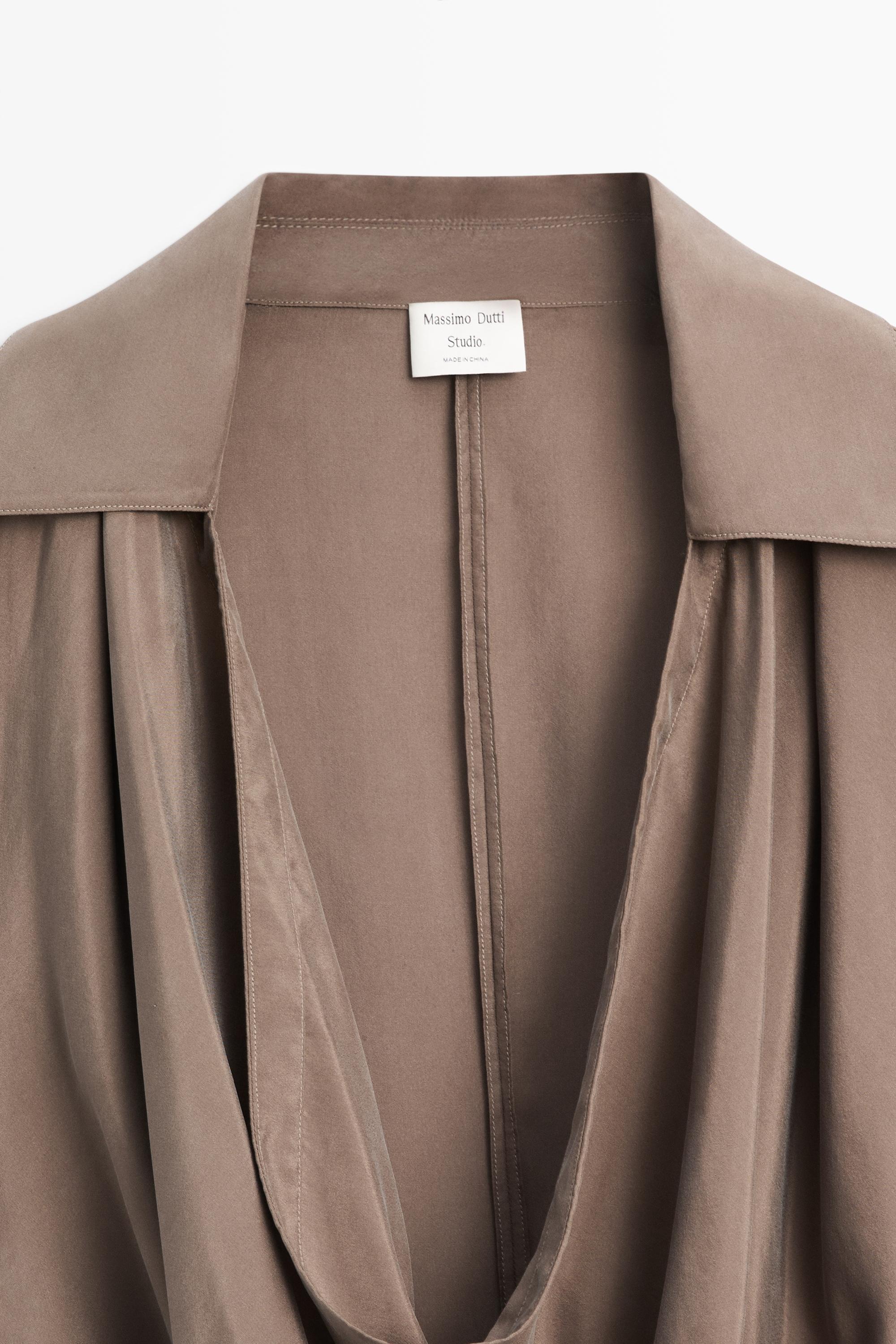 Draped neckline trench dress - STUDIO
