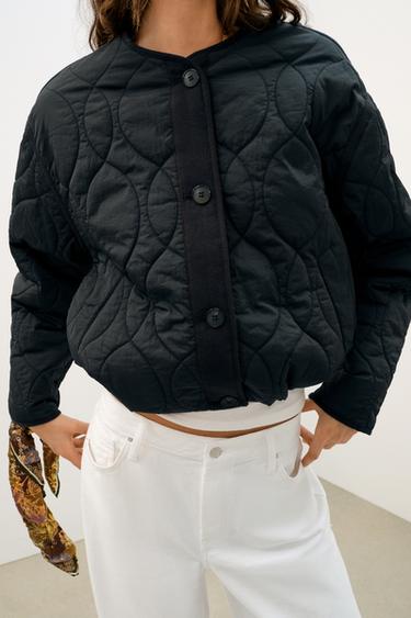 BLOUSON COURT MATELASSÉ - Noir de Zara - Image 2