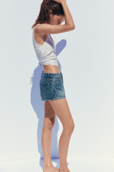 SHORT MICRO EN JEAN TRF TAILLE NORMALE - Bleu de Zara - Image 2