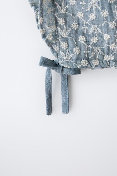 BONNET BRODERIE SUISSE - Bleu chiné de Zara - Image 1