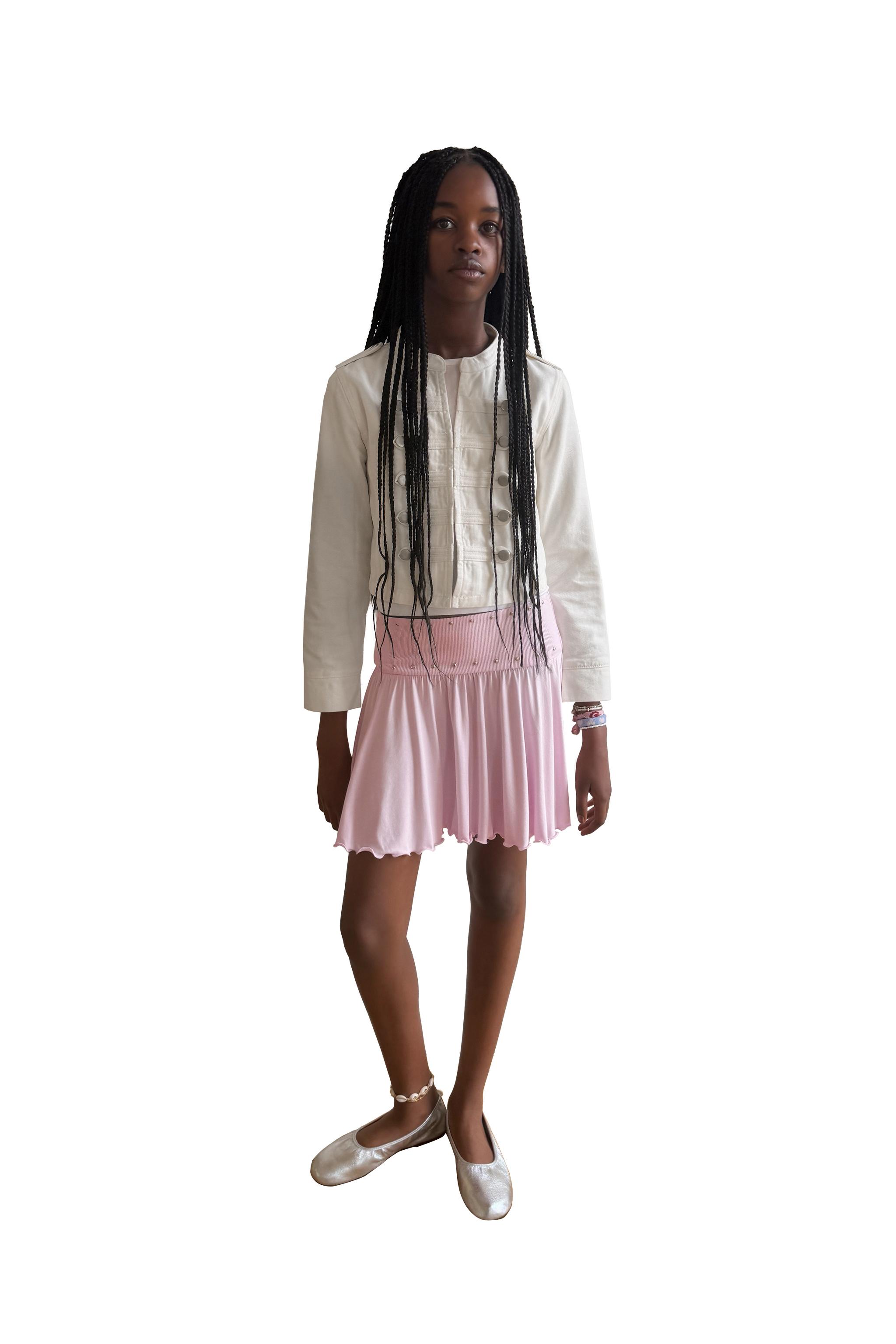 STUDDED RUFFLE SKIRT — Pink (alternate view)