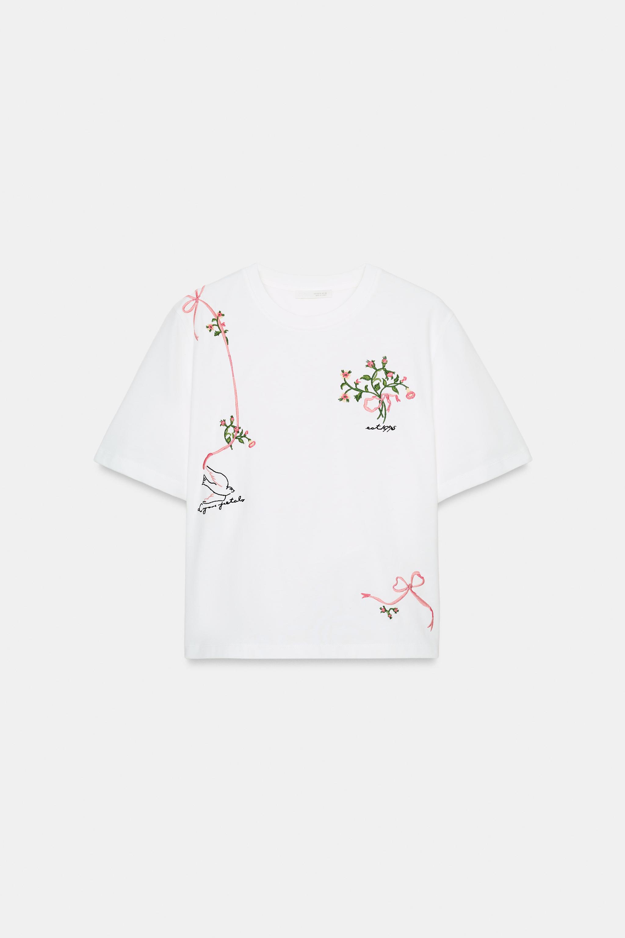 EMBROIDERED FLORAL T-SHIRT