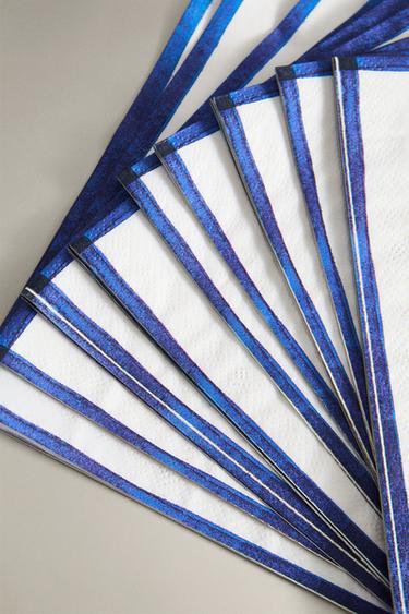LOT 20 SERVIETTES DE TABLE PAPIER POISSONS - Bleu de Zara - Image 4