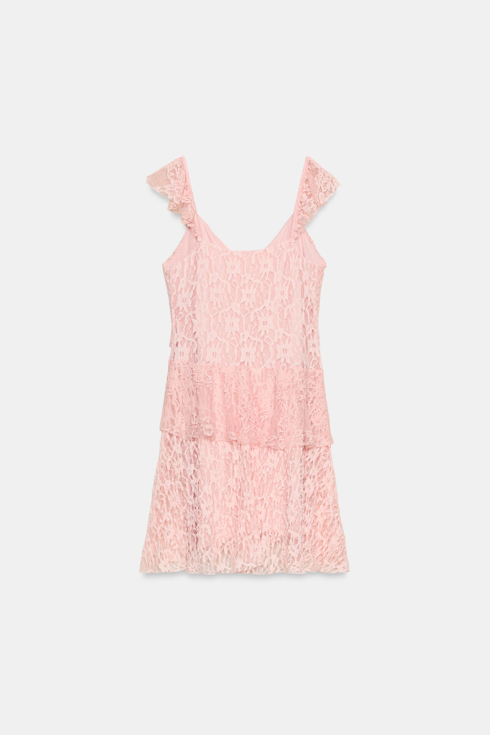 RUFFLED LACE DRESS