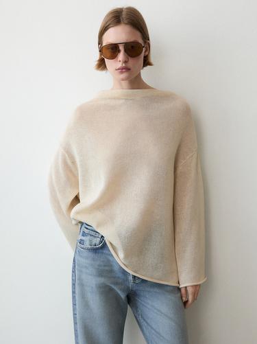 Jersey punto lazos espalda 100% algodón - Beige claro de Zara