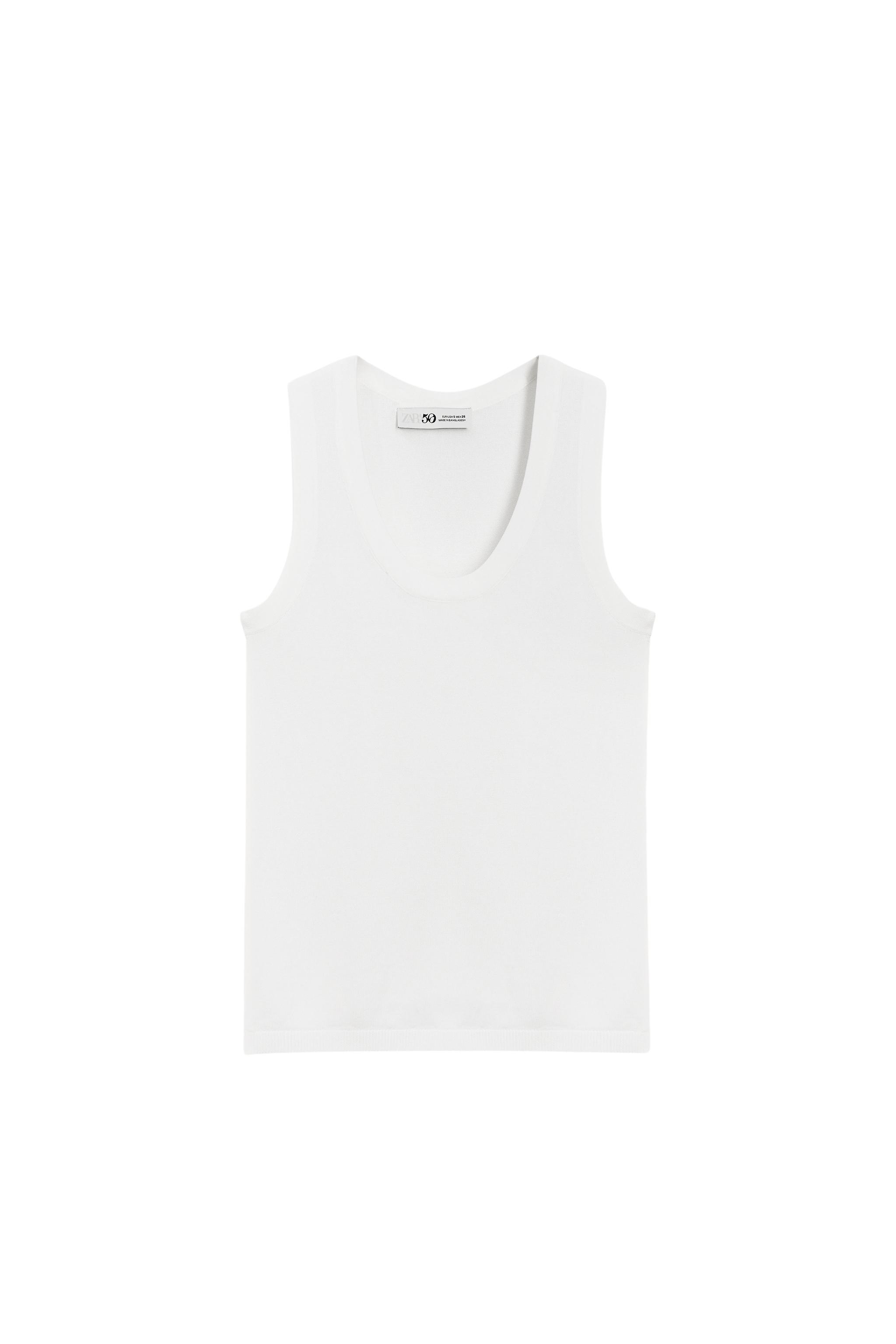KNIT SLEEVELESS TOP 50TH ANNIVERSARY - White | ZARA South Africa