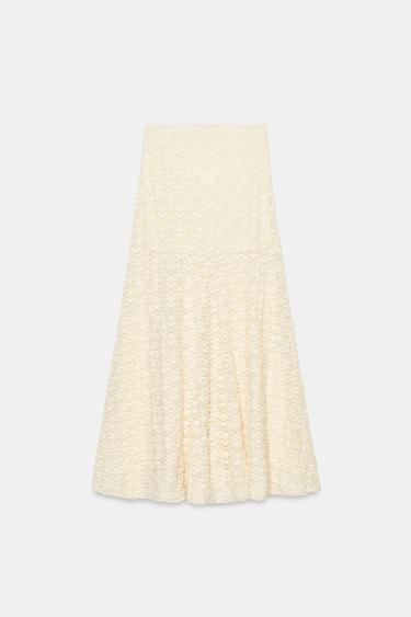 LONG LACE SKIRT - Light yellow by Zara - Image 5