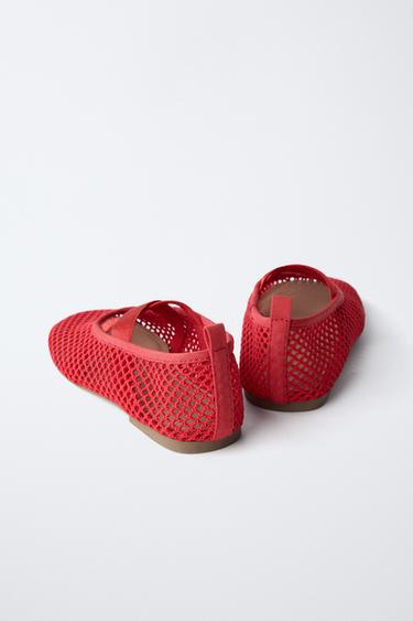 BALLERINES RÉSILLE - Rouge de Zara - Image 4