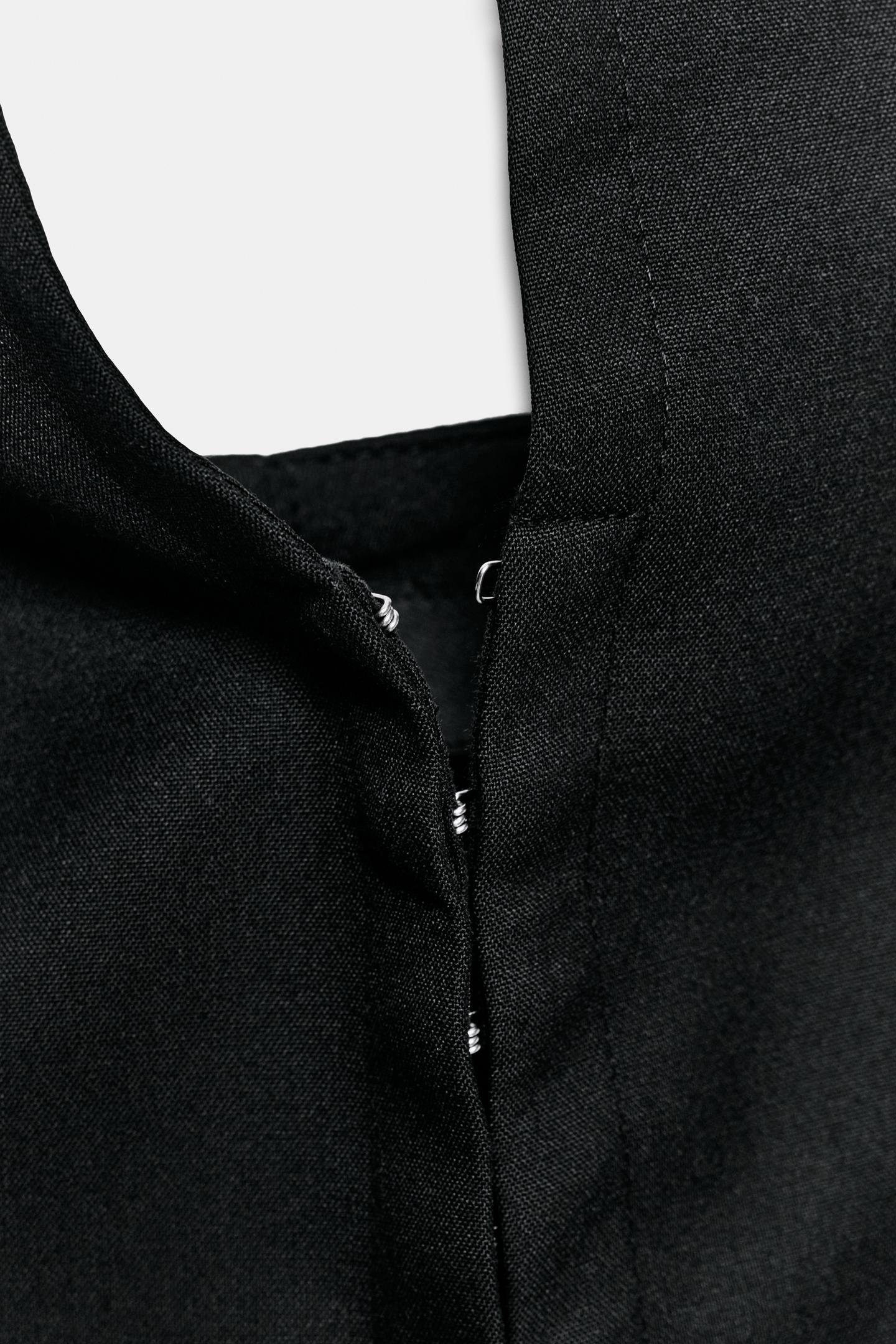 Корсет, завязка на шее, в полоску — Zara, цвет: Чёрный — фото 7