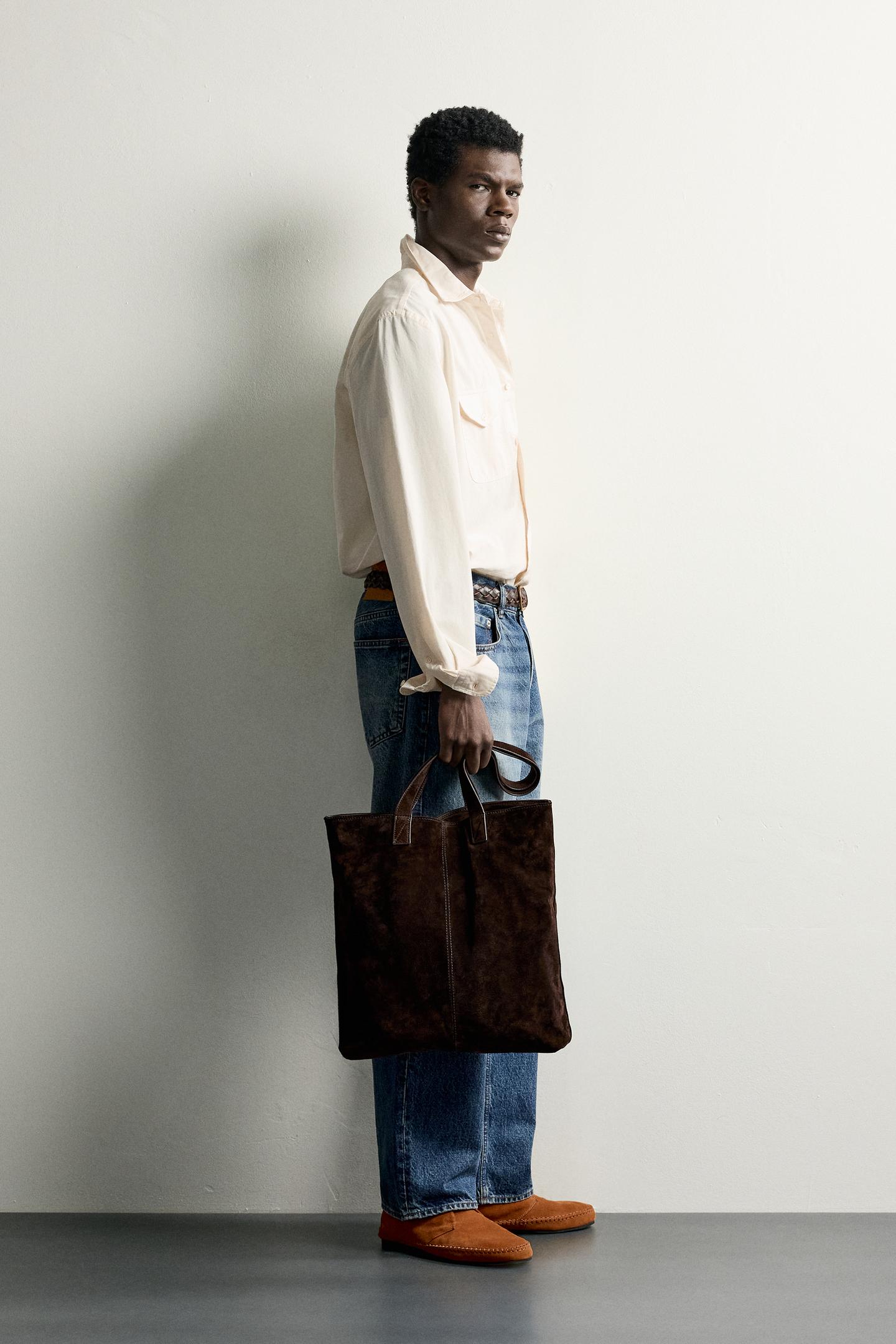 Мужская рубашка Zara Regular Fit Pocket, цвет: Экрю — фото 4