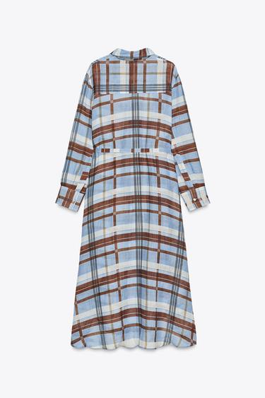 ROBE-CHEMISE EN RAMIE ZW COLLECTION - Bleu clair de Zara - Image 2