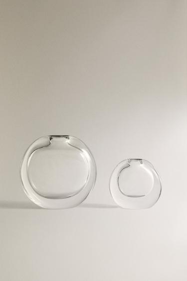BUBBLE-EFFECT GLASS VASE - Transparent by Zara - Image 0
