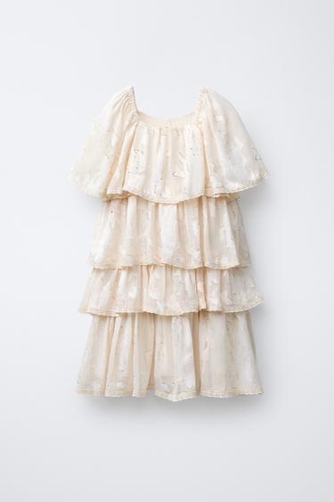 ROBE À VOLANTS - Écru de Zara