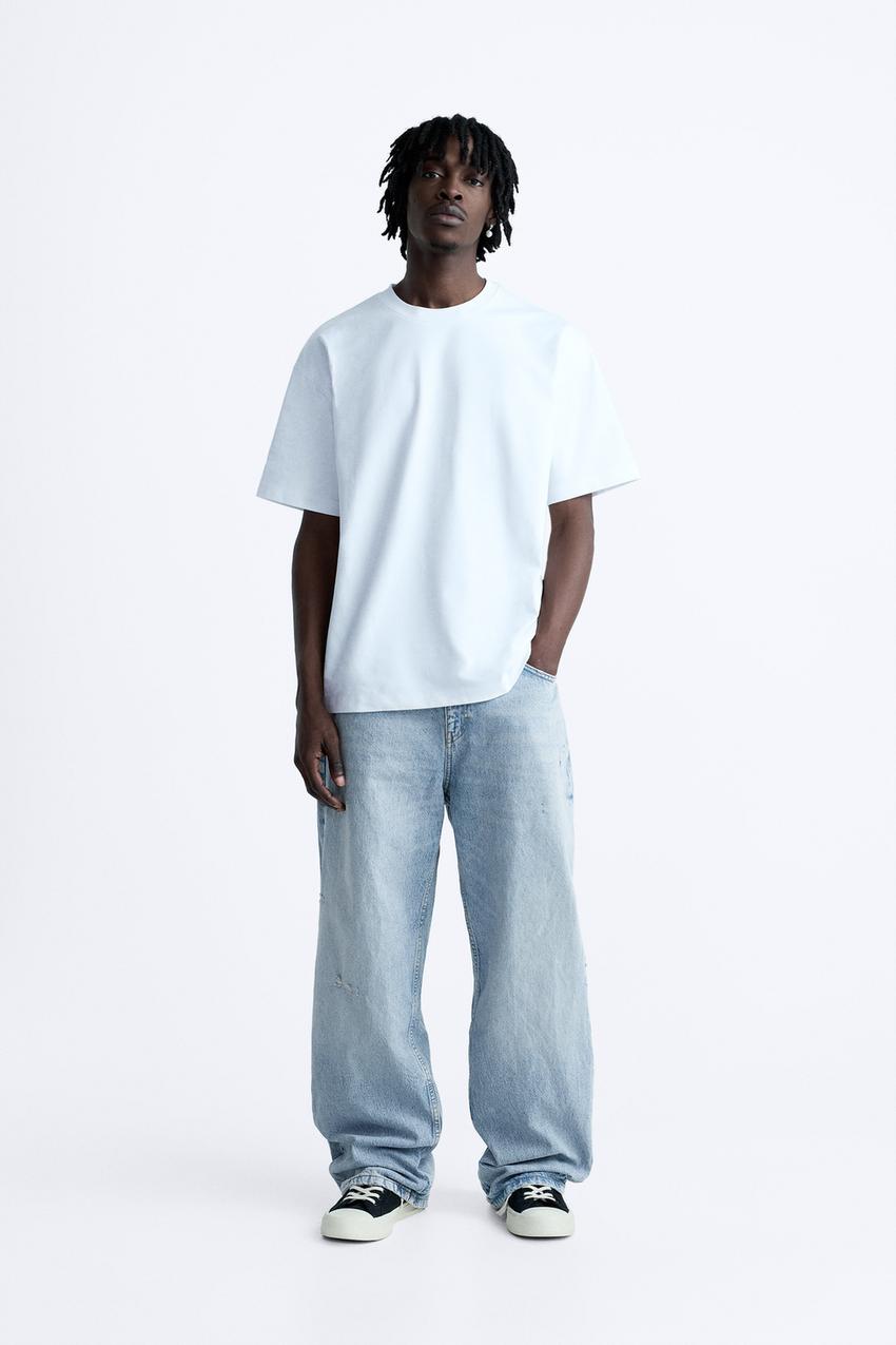 Relaxed Loose Fit Jogger Jeans - Light Blue Wash