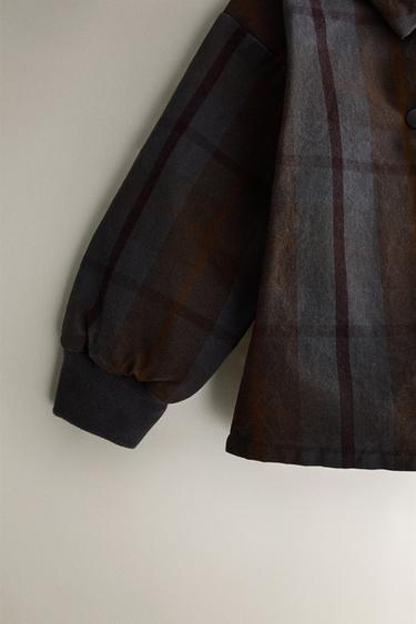 VESTE ENFANT CARREAUX TARTAN - Marron-Bleu de Zara - Image 1