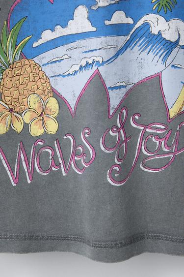 T-SHIRT IMPRIMÉ SURF - Gris anthracite de Zara - Image 3