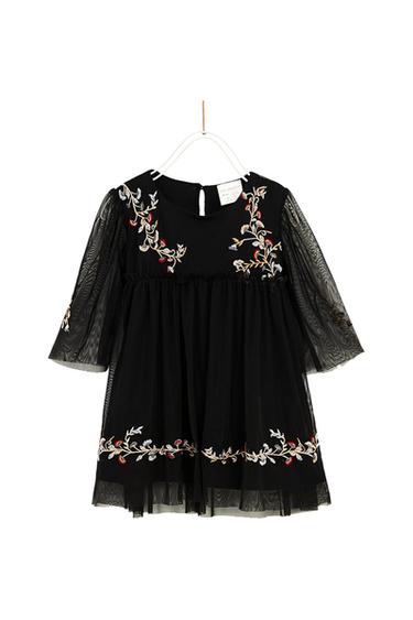EMBROIDERED TULLE DRESS