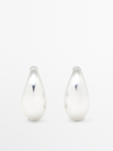 Pendientes aro media luna - Plata de Zara